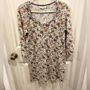 Boden 100% Cotton Floral Dress Women's Size 8 Long‎ Sleeve